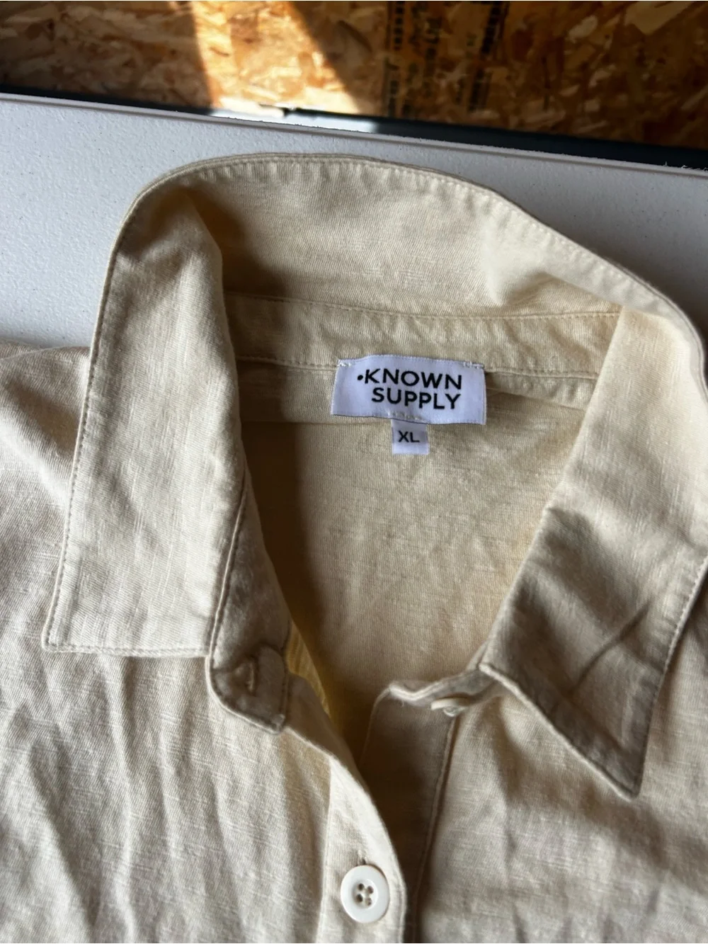 Known Supply nwts Cream Short Sleeve Polo with Tag - Picture 6 of 8